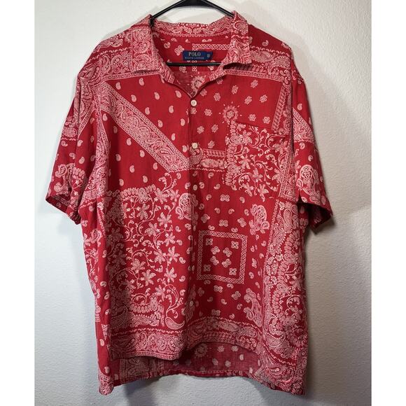 Polo Ralph Lauren Bandana Print Shirt Classic Fit Button-Down Shirt Size XXL - Picture 1 of 12